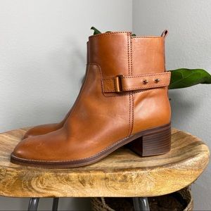 J.Crew Parker Brown Leather Ankle Boots Size 8.5